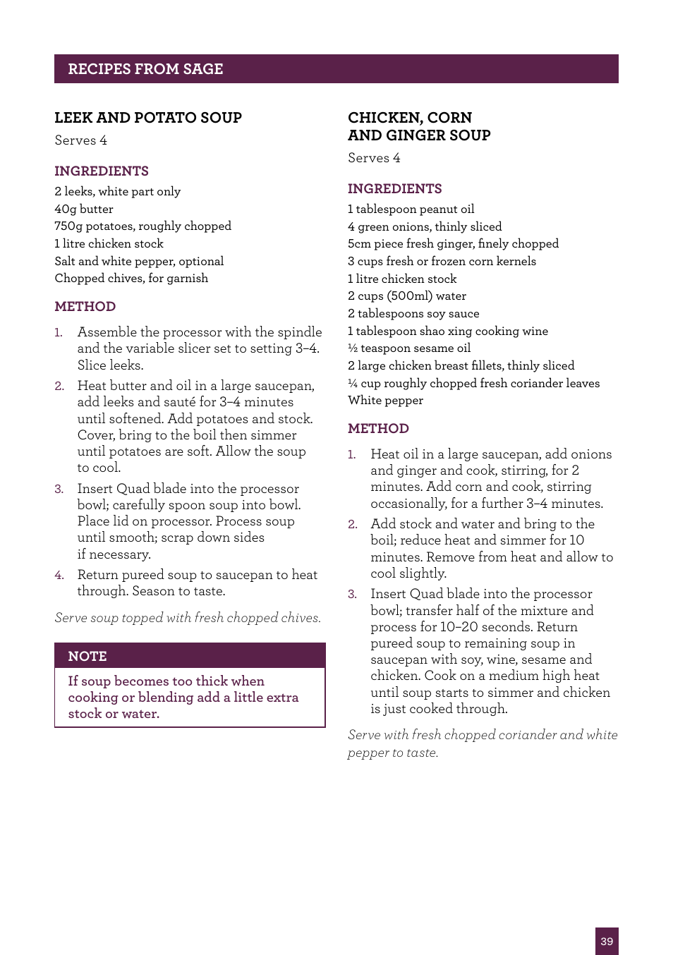 Sage Kitchen Wizz Pro BFP800UK User Manual | Page 40 / 54