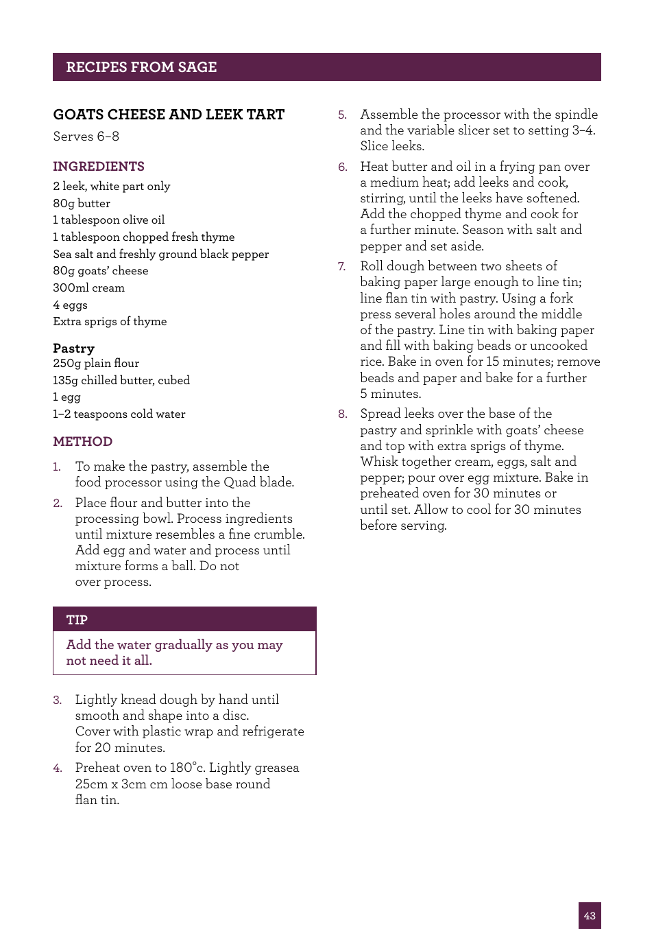 Sage Kitchen Wizz Pro BFP800UK User Manual | Page 44 / 54