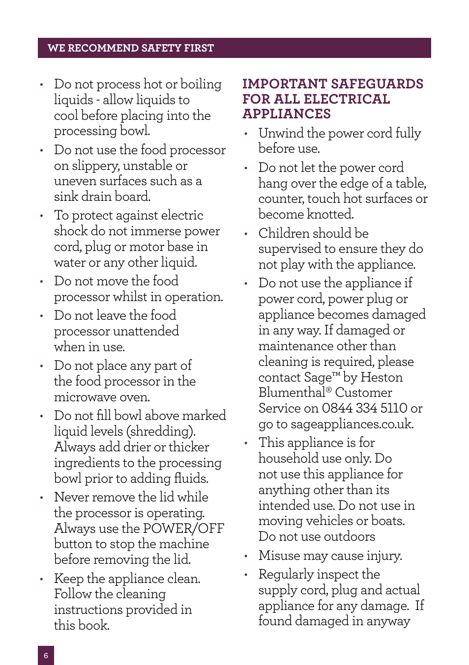 Sage Kitchen Wizz Pro BFP800UK User Manual | Page 7 / 54