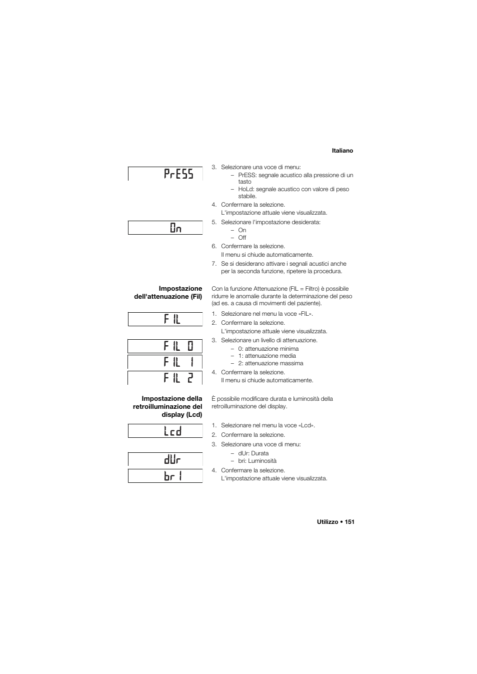 Impostazione dell'attenuazione (fil) | Seca 757 band_1 User Manual | Page 151 / 307