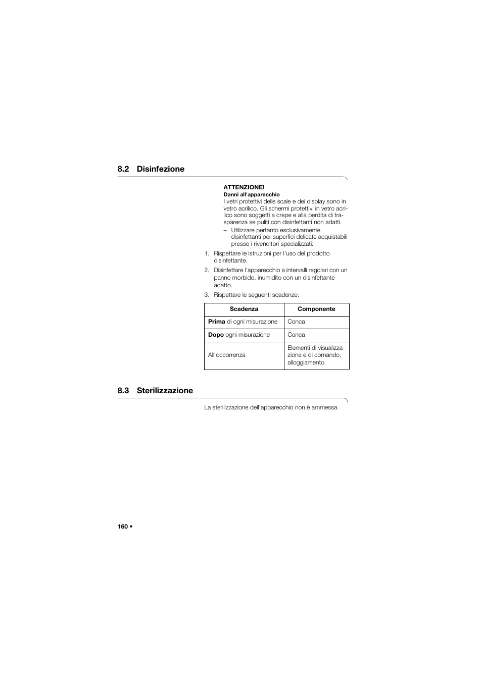 2 disinfezione, 3 sterilizzazione | Seca 757 band_1 User Manual | Page 160 / 307