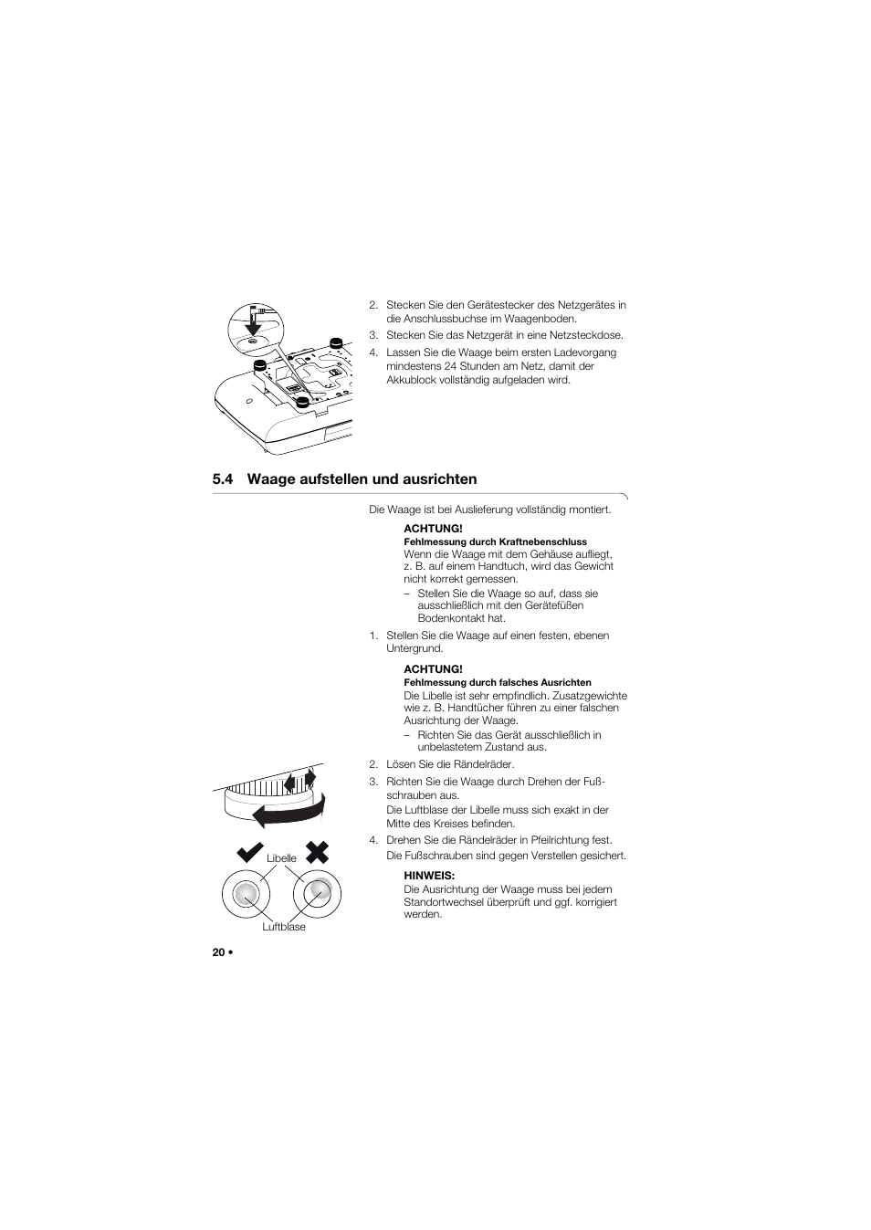 4 waage aufstellen und ausrichten | Seca 757 band_1 User Manual | Page 20 / 307