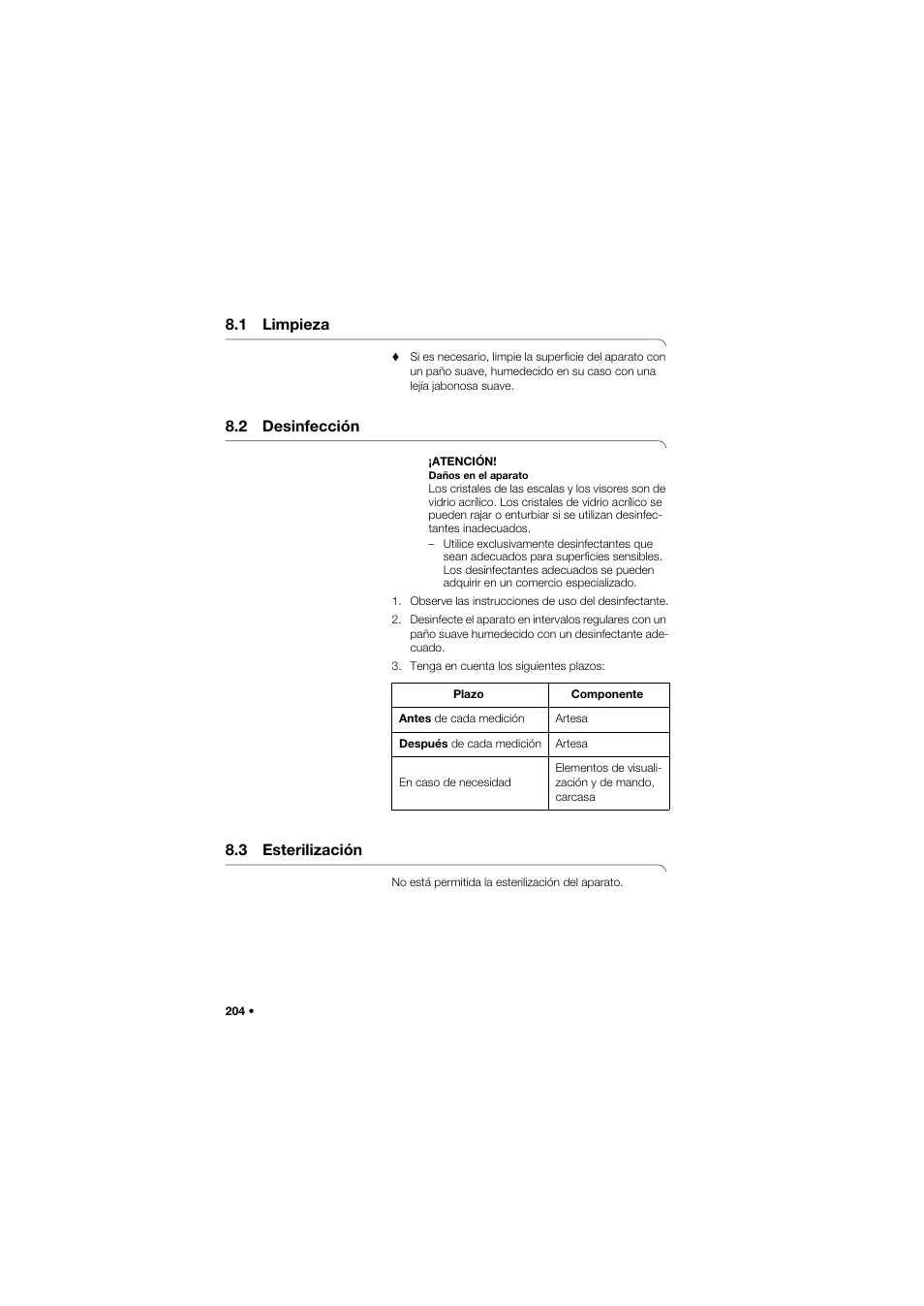 1 limpieza, 2 desinfección, 3 esterilización | Seca 757 band_1 User Manual | Page 204 / 307