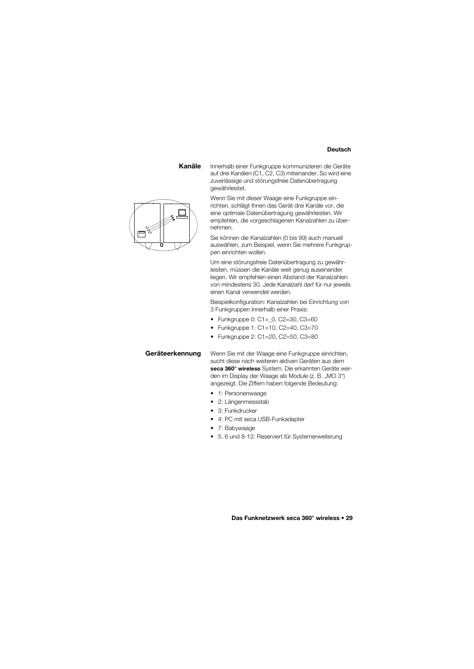 Kanäle, Geräteerkennung | Seca 757 band_1 User Manual | Page 29 / 307