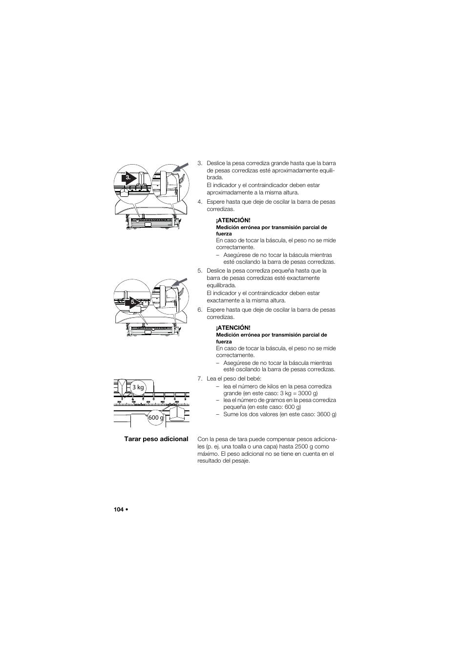 Tarar peso adicional | Seca 745 band_1 User Manual | Page 104 / 164