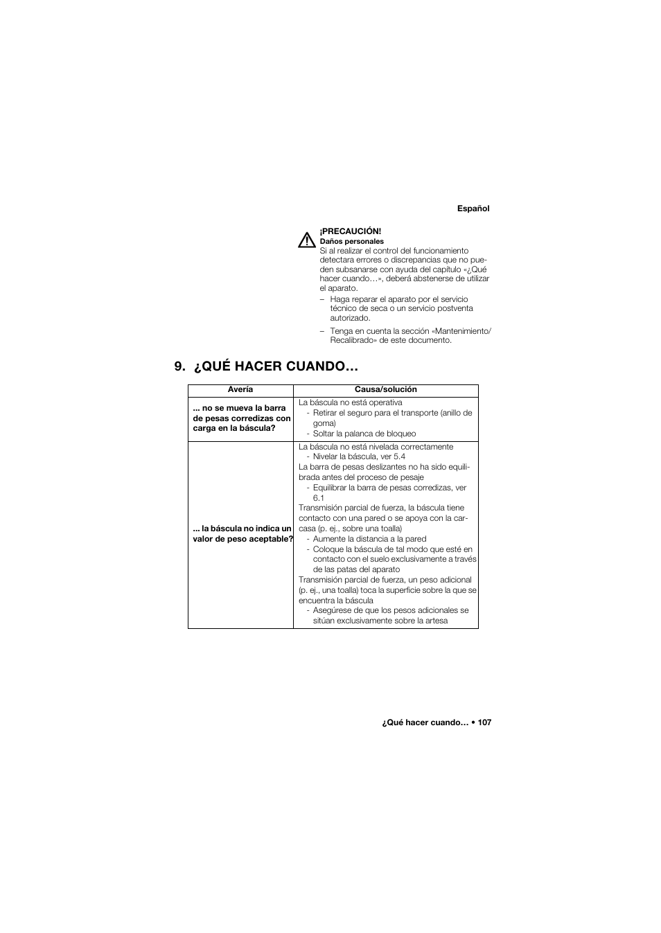 ¿qué hacer cuando | Seca 745 band_1 User Manual | Page 107 / 164