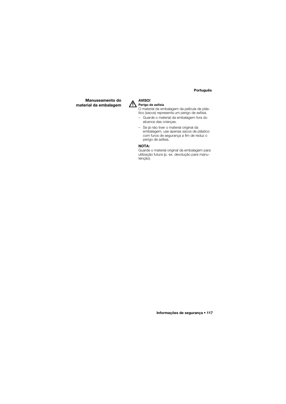 Manuseamento do material da embalagem | Seca 745 band_1 User Manual | Page 117 / 164
