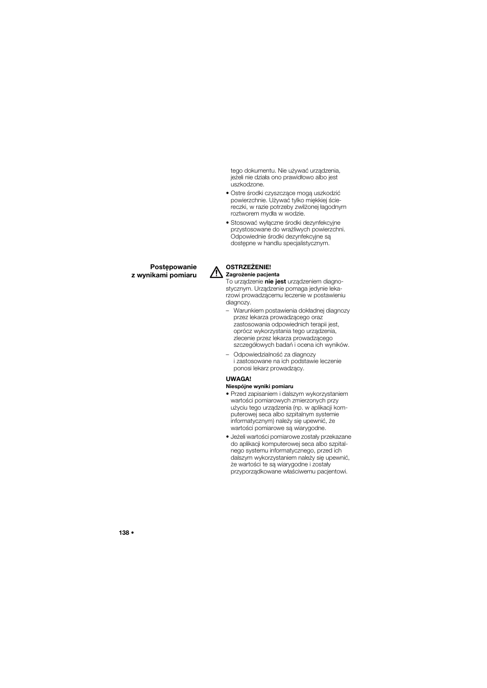 Postępowanie z wynikami pomiaru | Seca 745 band_1 User Manual | Page 138 / 164