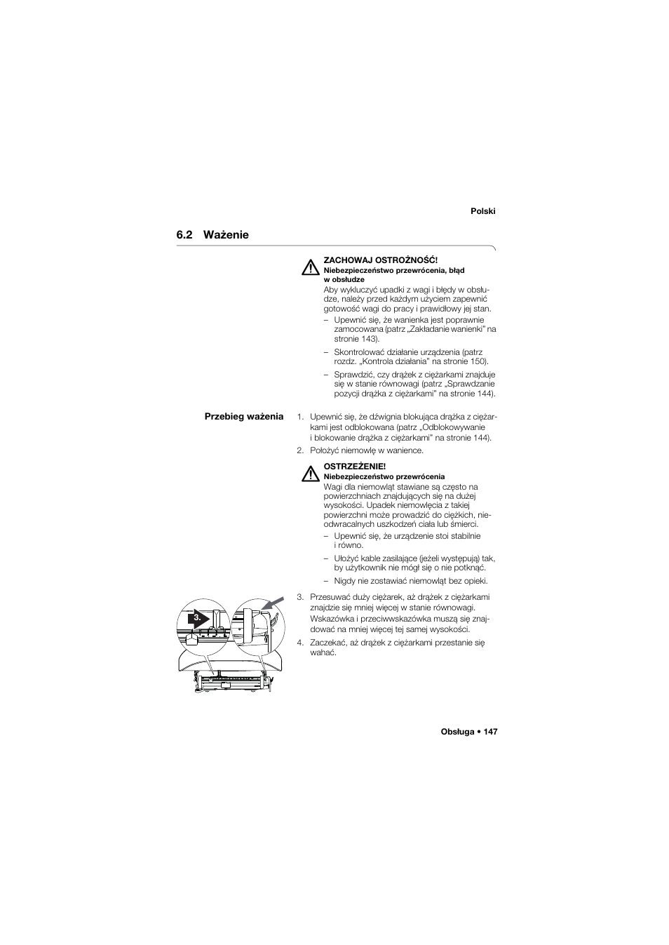 2 ważenie, Przebieg ważenia | Seca 745 band_1 User Manual | Page 147 / 164