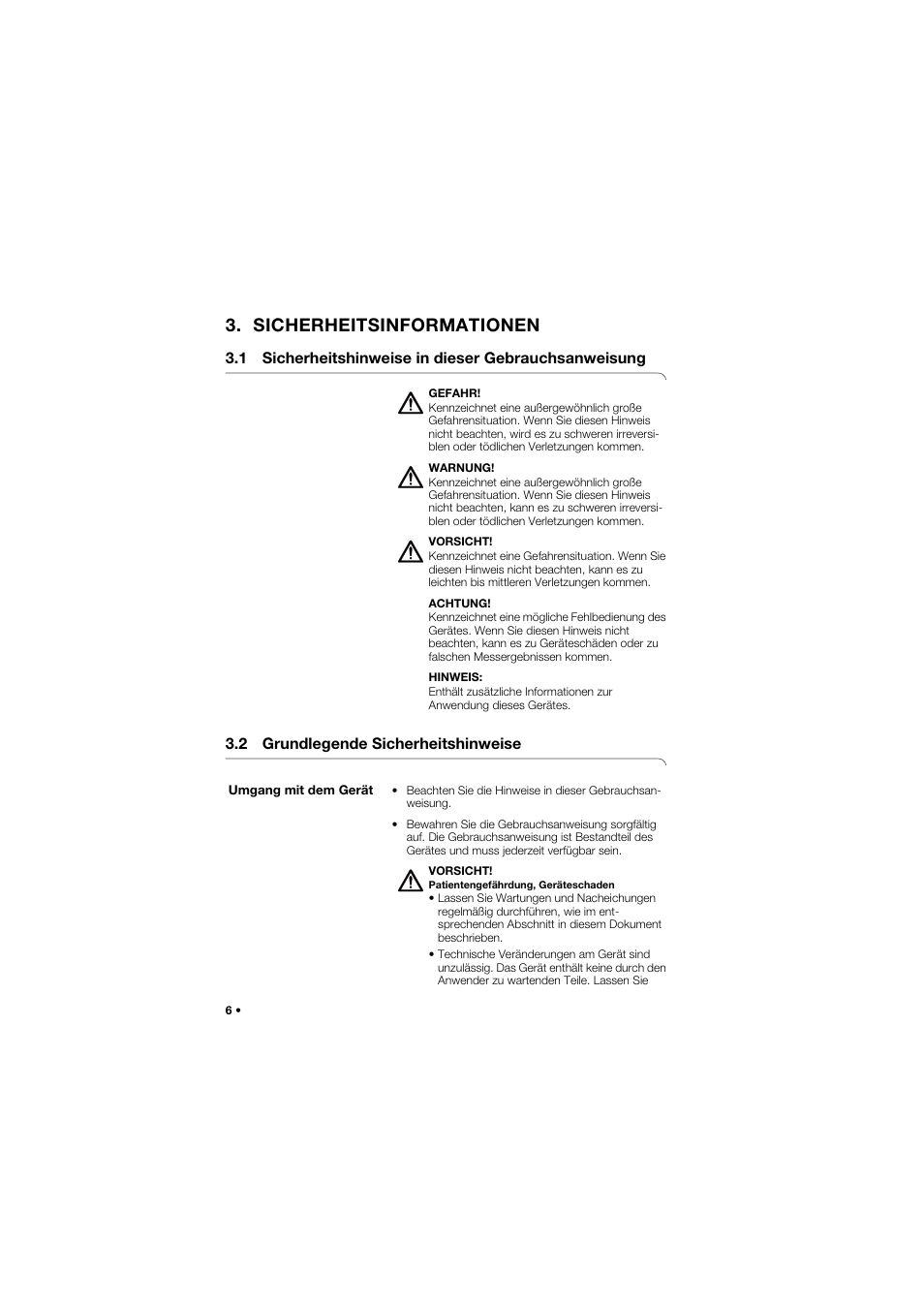 Sicherheitsinformationen, 1 sicherheitshinweise in dieser gebrauchsanweisung, 2 grundlegende sicherheitshinweise | Umgang mit dem gerät | Seca 745 band_1 User Manual | Page 6 / 164