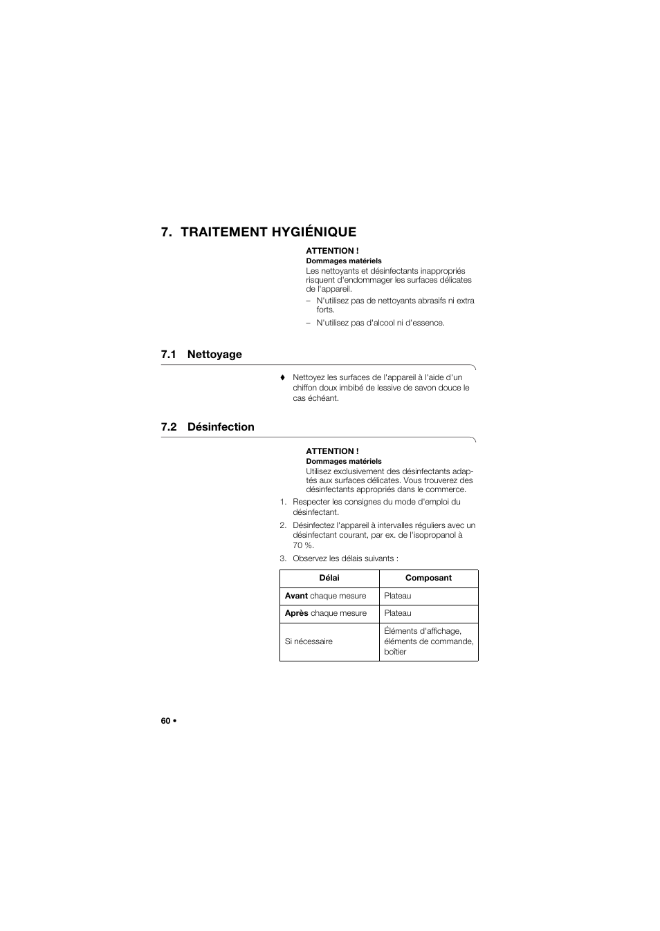 Traitement hygiénique, 1 nettoyage, 2 désinfection | Seca 745 band_1 User Manual | Page 60 / 164