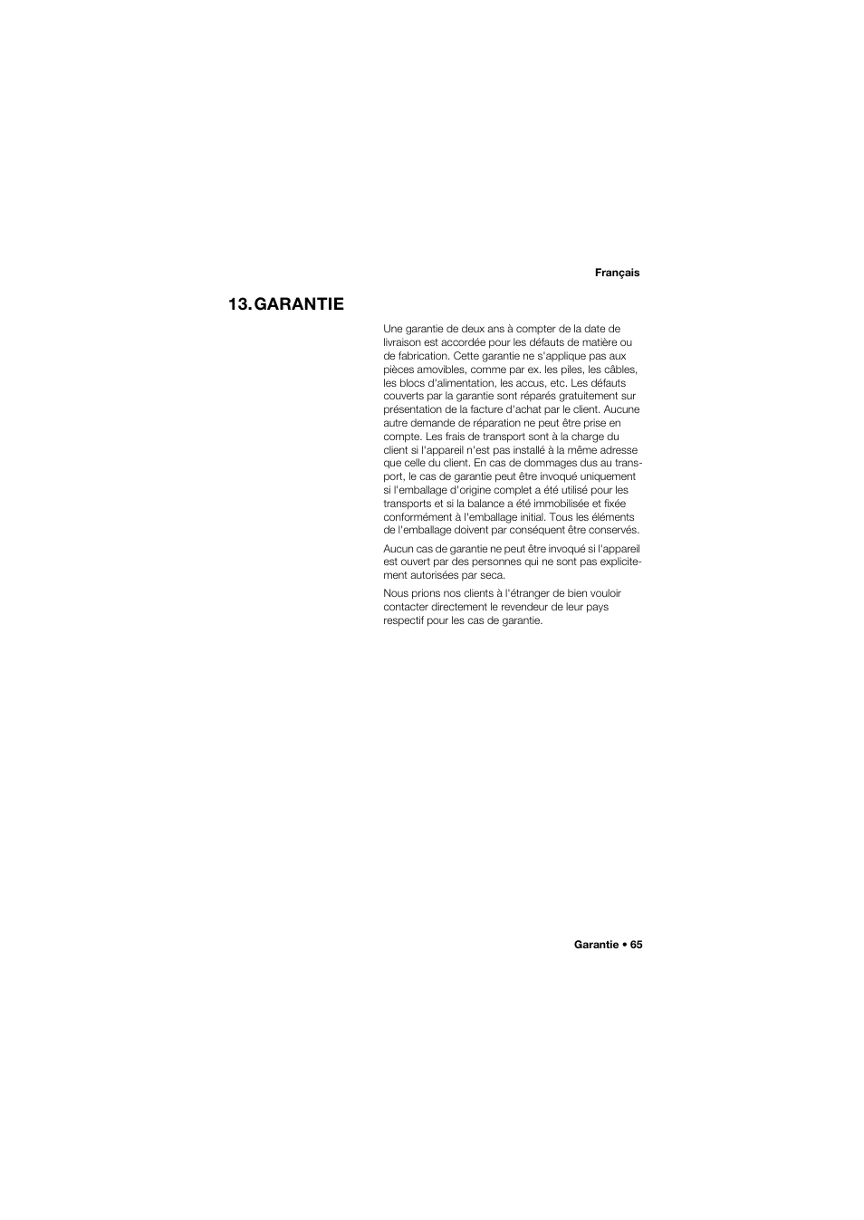 Garantie | Seca 745 band_1 User Manual | Page 65 / 164