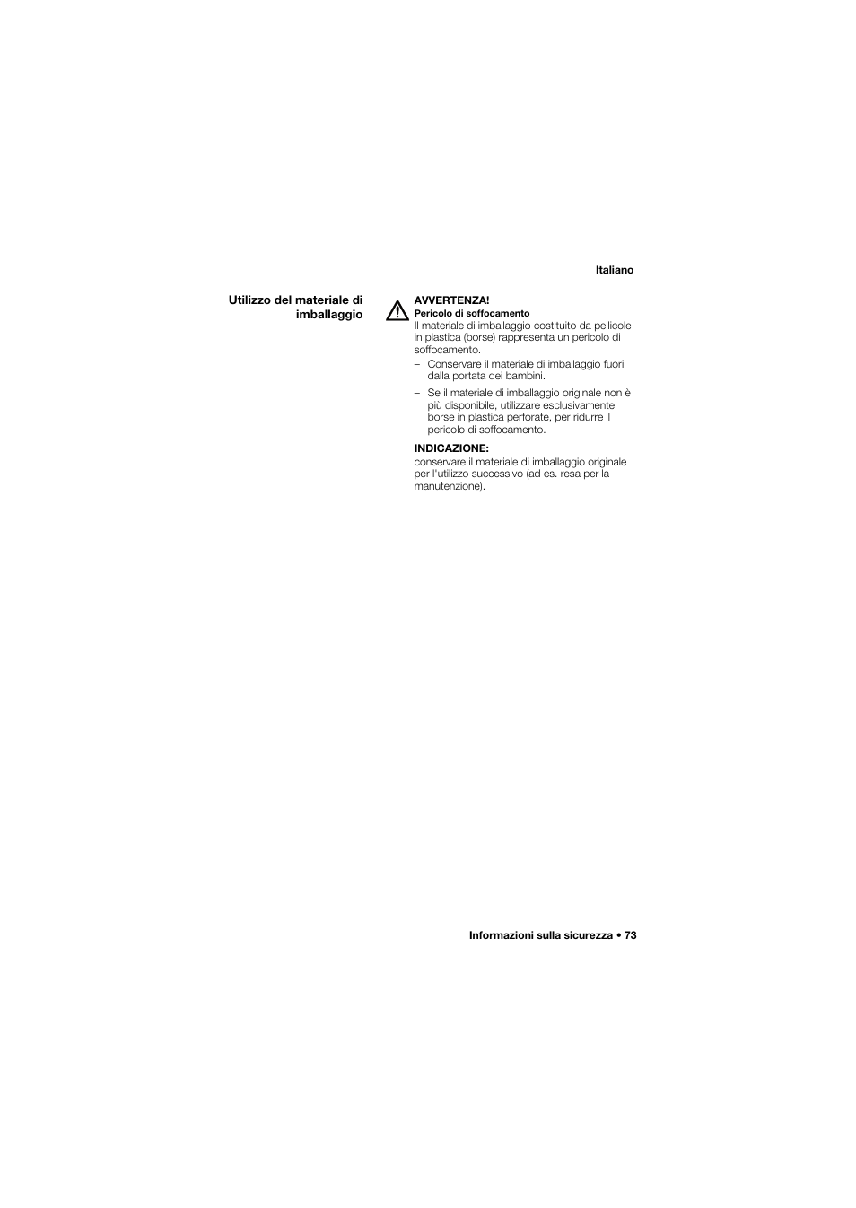 Utilizzo del materiale di imballaggio | Seca 745 band_1 User Manual | Page 73 / 164