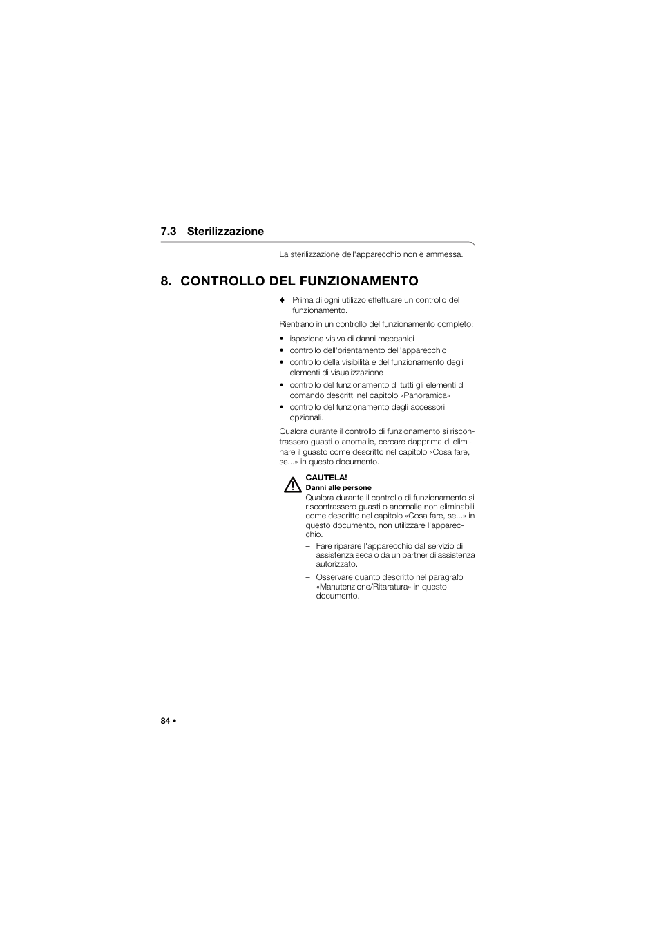 3 sterilizzazione, Controllo del funzionamento | Seca 745 band_1 User Manual | Page 84 / 164