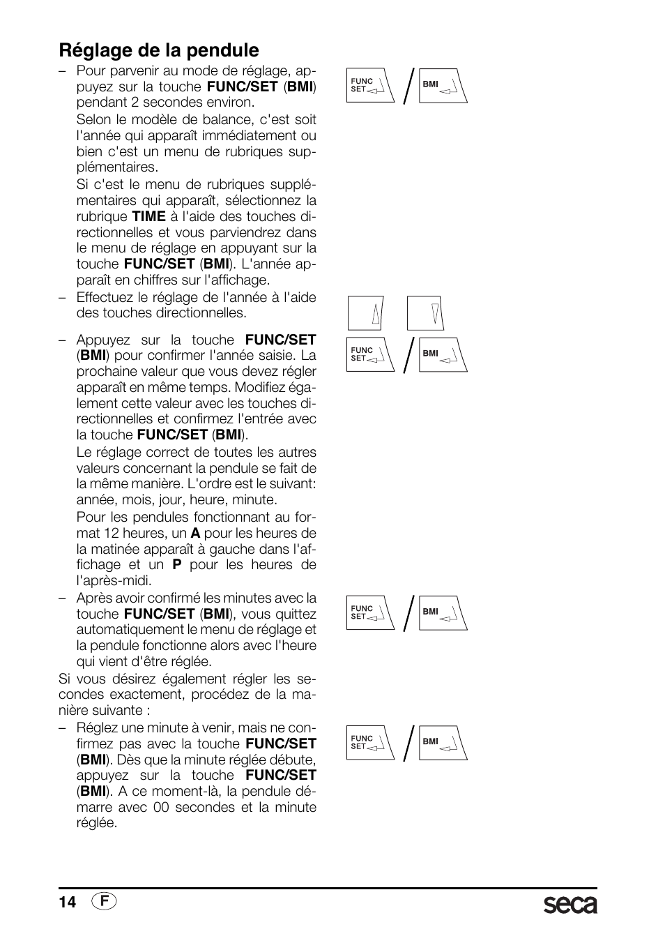 Réglage de la pendule | Seca 763 printer-module User Manual | Page 14 / 72