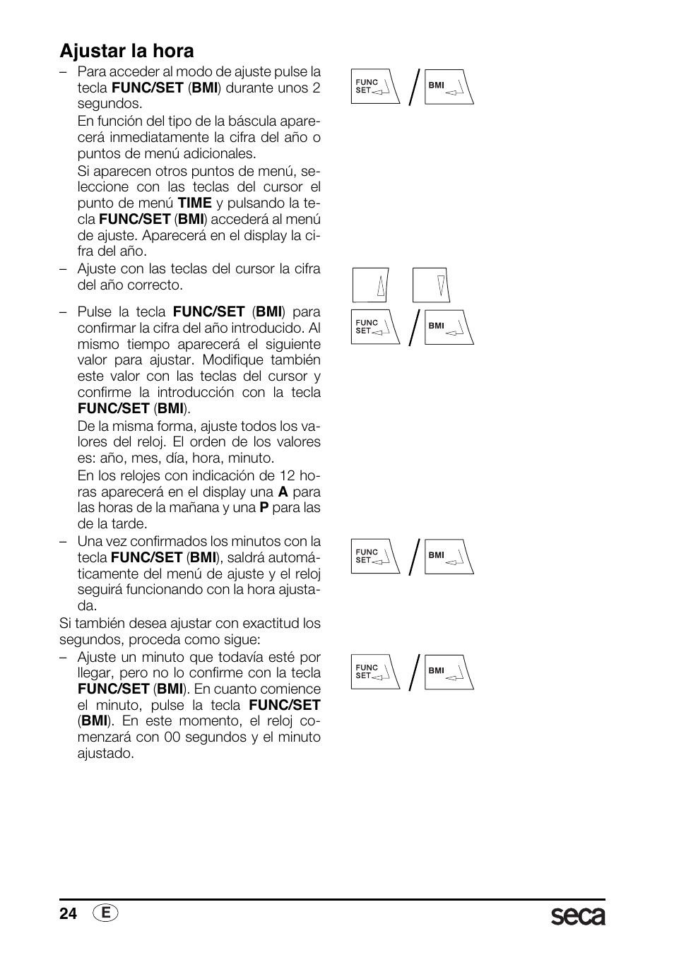 Ajustar la hora | Seca 763 printer-module User Manual | Page 24 / 72
