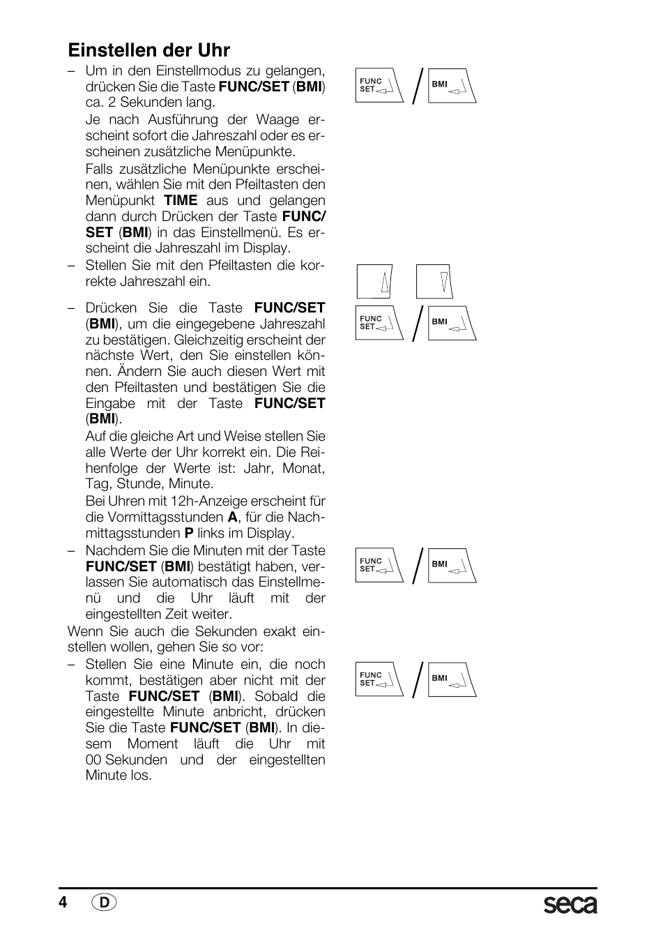 Einstellen der uhr | Seca 763 printer-module User Manual | Page 4 / 72
