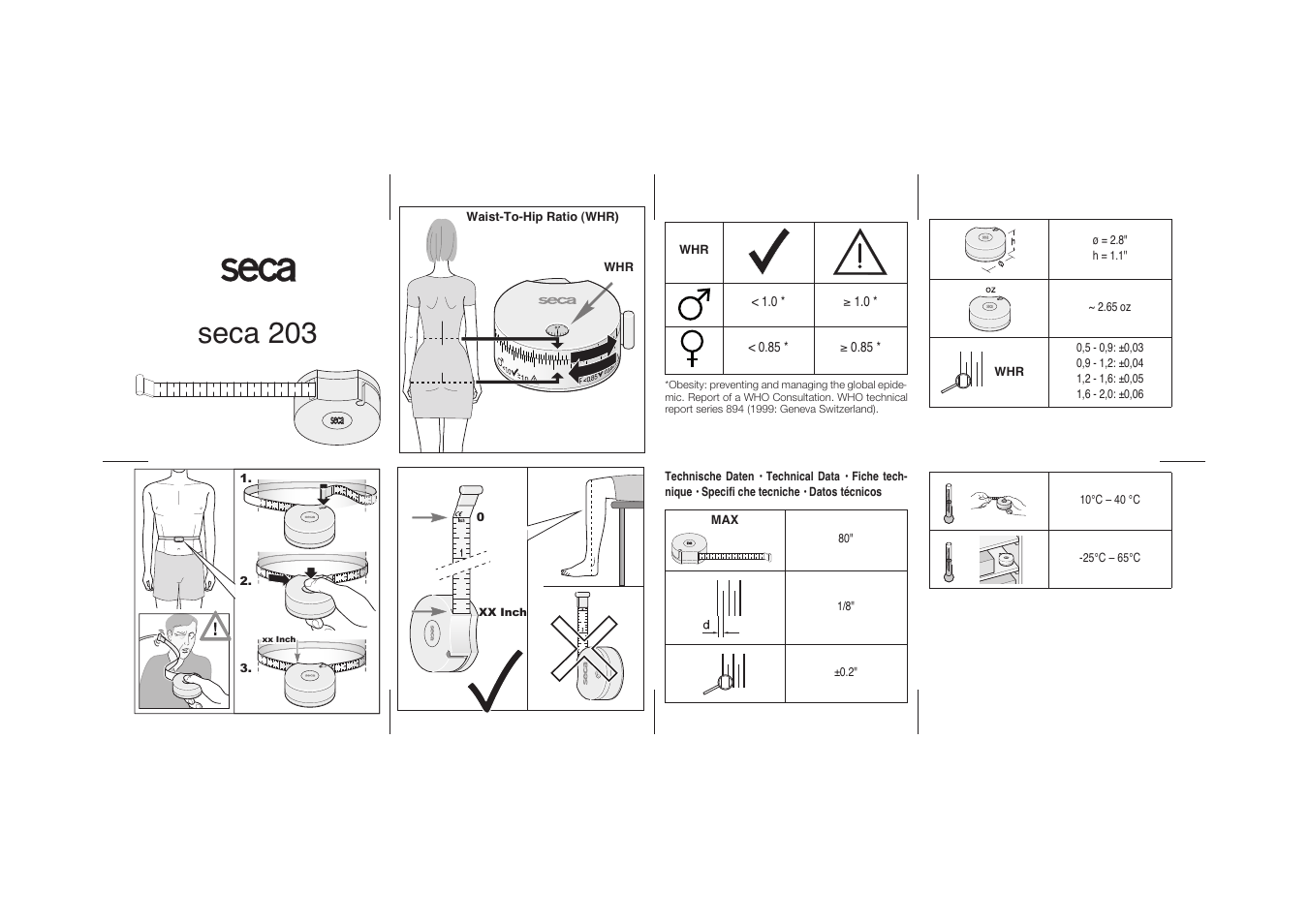 Seca 203_inch User Manual | 2 pages