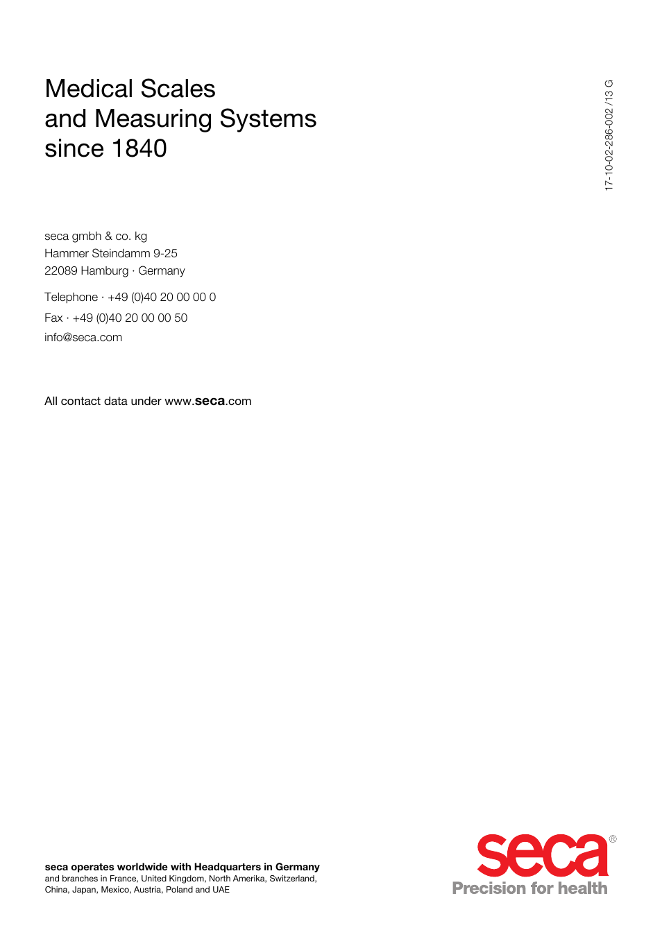 Medical scales and measuring systems since 1840 | Seca 201_inch User Manual | Page 24 / 24