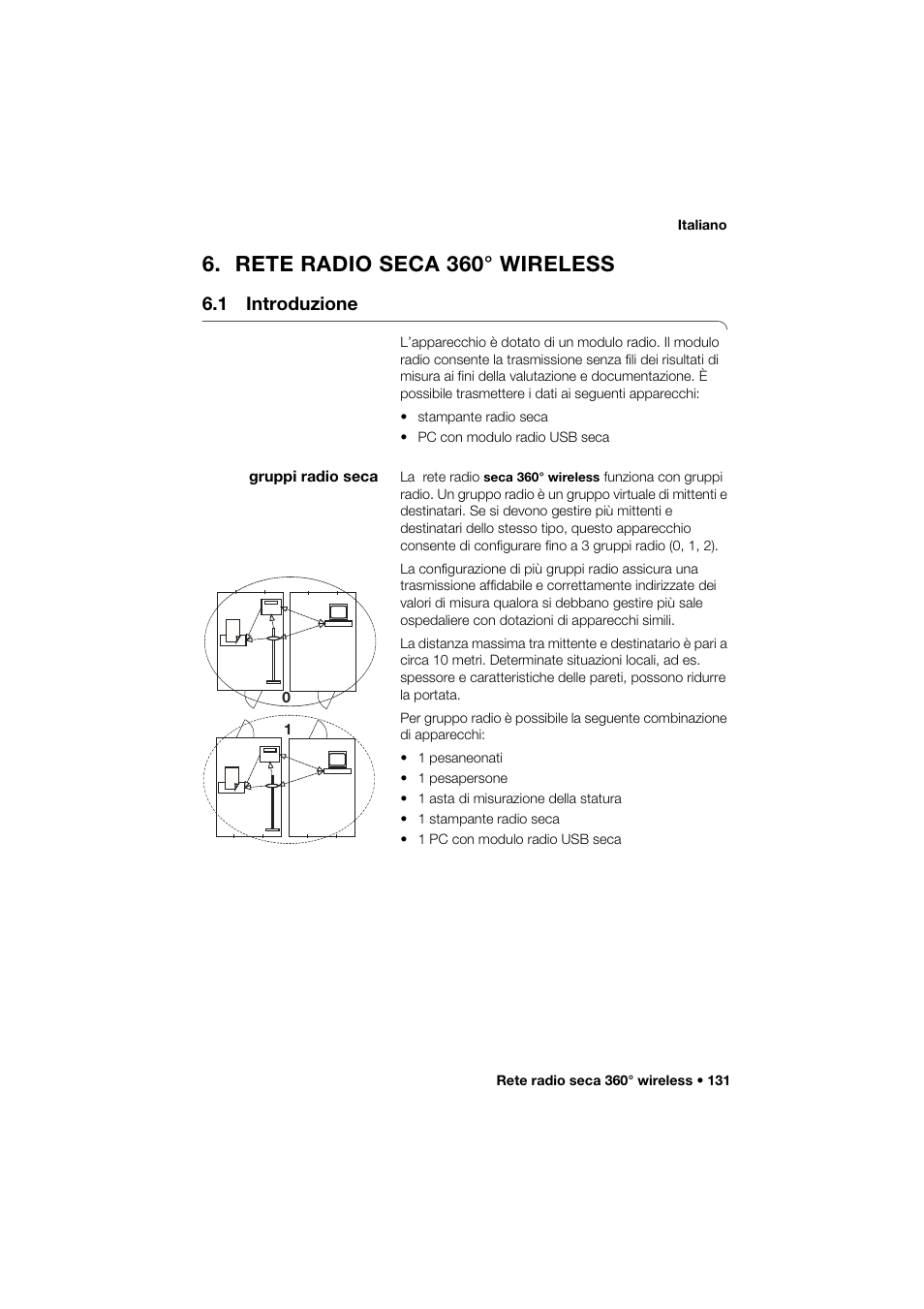 Rete radio seca 360° wireless, 1 introduzione, Gruppi radio seca | Seca 274 band_1 User Manual | Page 131 / 255