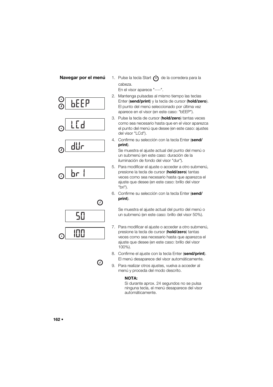 Navegar por el menú | Seca 274 band_1 User Manual | Page 162 / 255