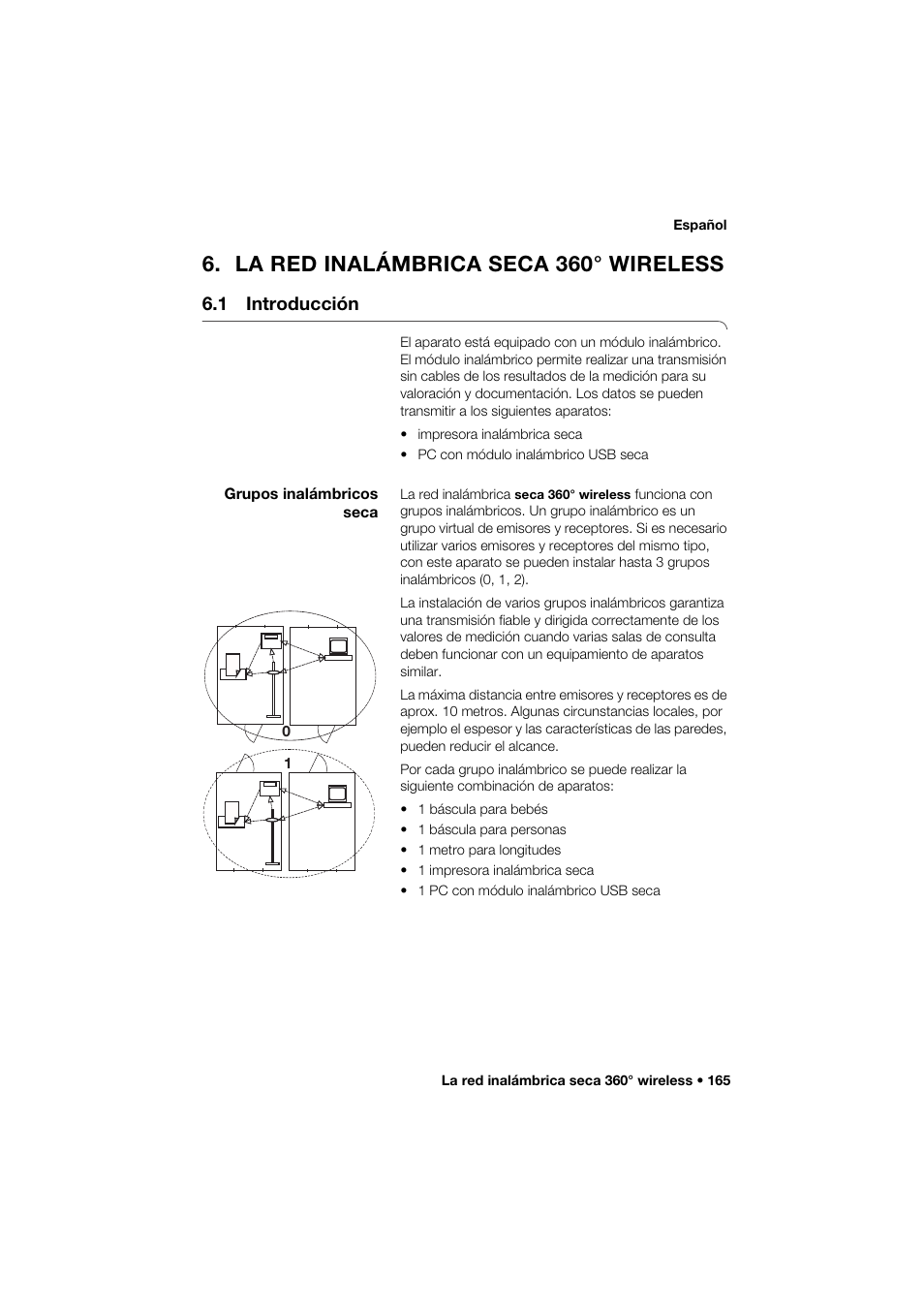 La red inalámbrica seca 360° wireless, 1 introducción, Grupos inalámbricos seca | Seca 274 band_1 User Manual | Page 165 / 255