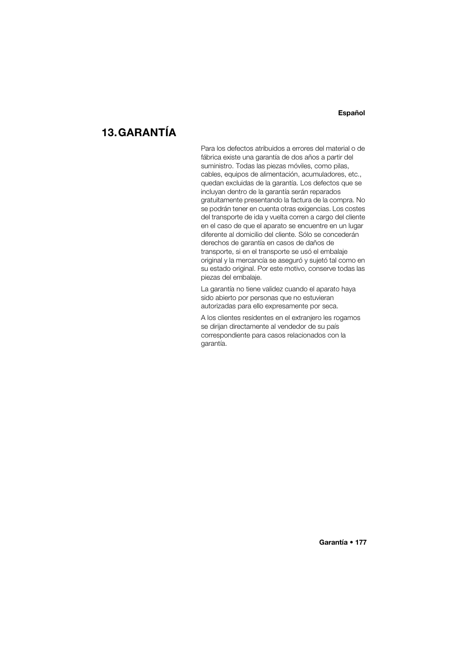 Garantía | Seca 274 band_1 User Manual | Page 177 / 255