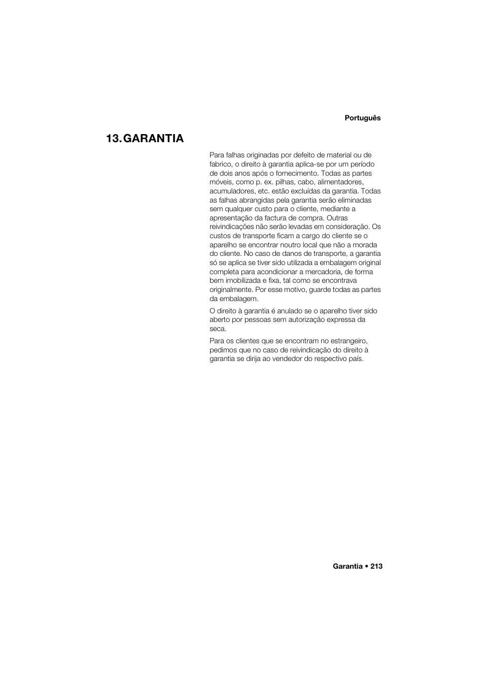 Garantia | Seca 274 band_1 User Manual | Page 213 / 255