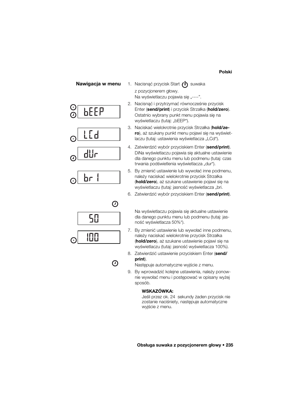 Nawigacja w menu | Seca 274 band_1 User Manual | Page 235 / 255