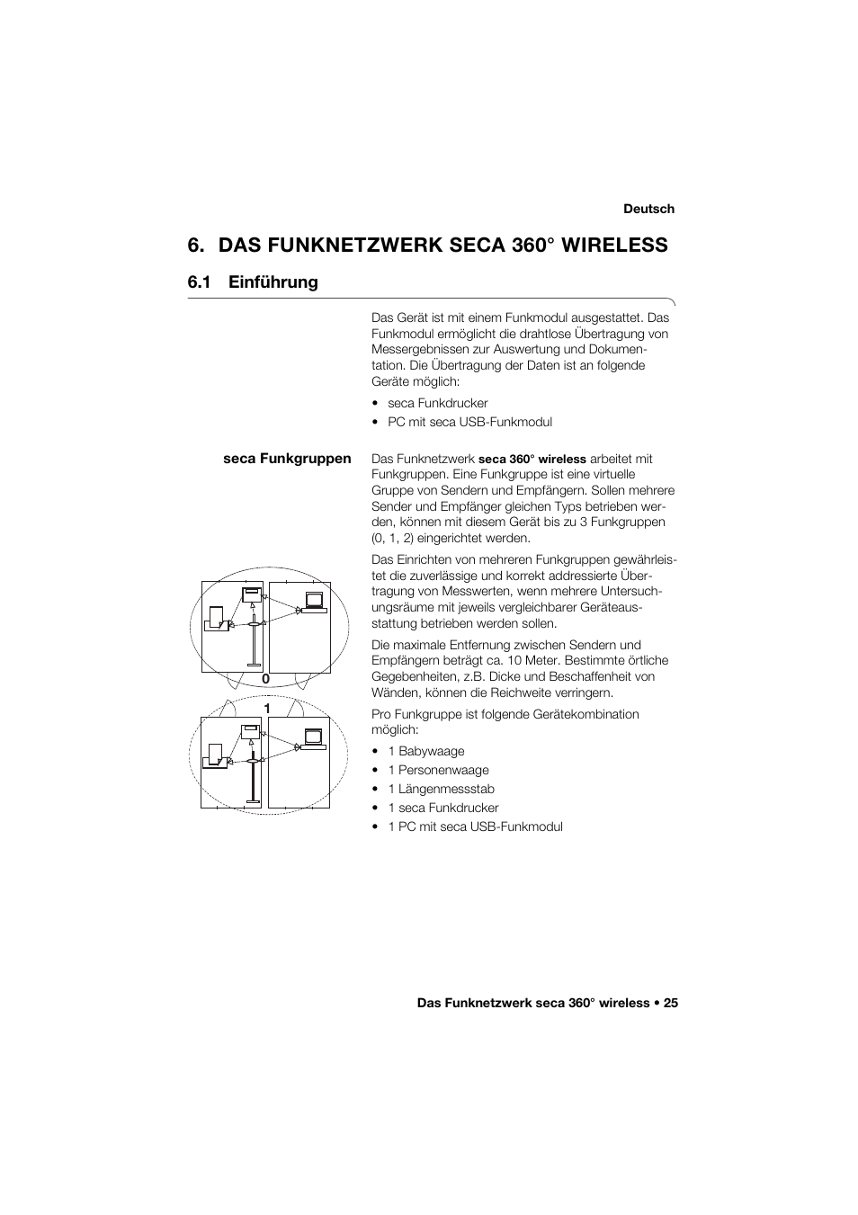 Das funknetzwerk seca 360° wireless, 1 einführung, Seca funkgruppen | Seca 274 band_1 User Manual | Page 25 / 255