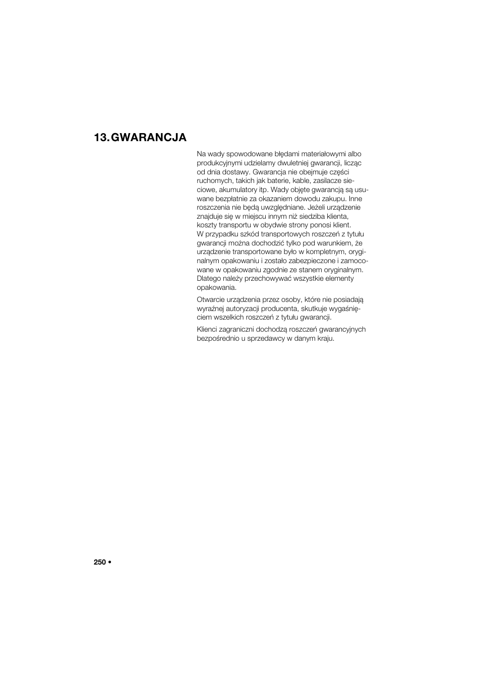 Gwarancja | Seca 274 band_1 User Manual | Page 250 / 255