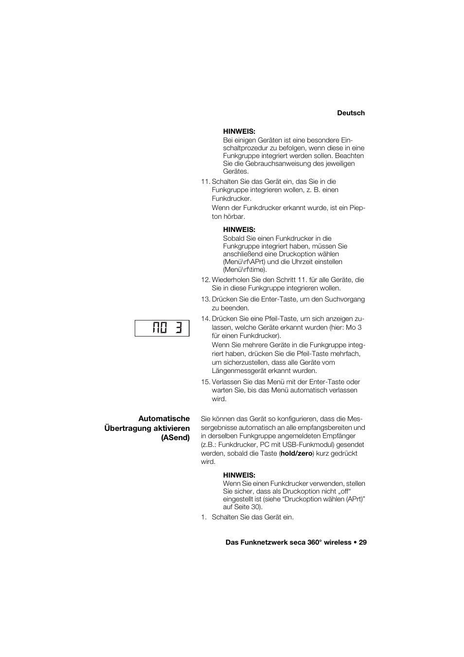 Automatische übertragung aktivieren (asend) | Seca 274 band_1 User Manual | Page 29 / 255