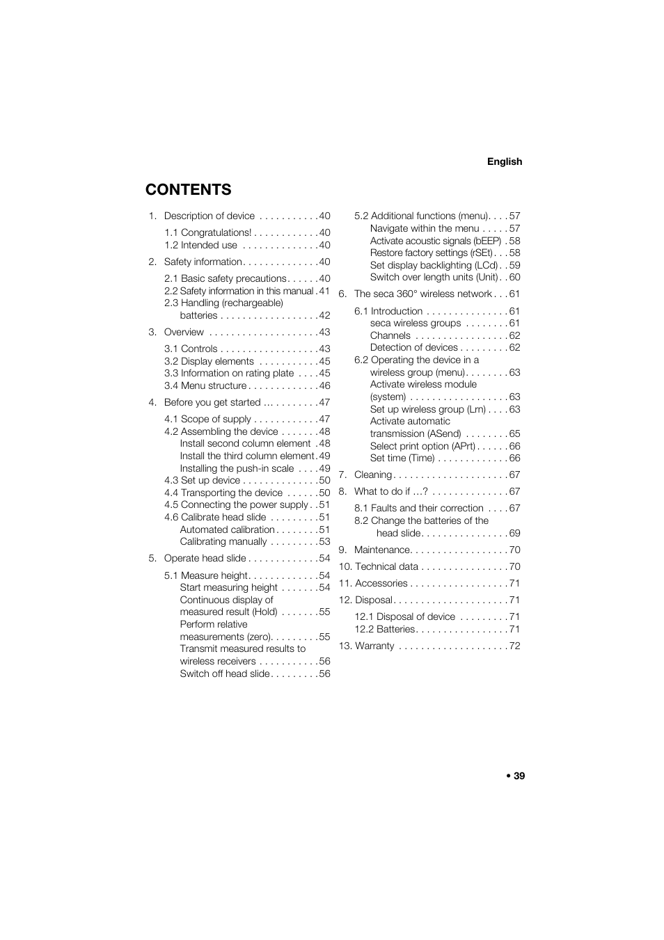 Seca 274 band_1 User Manual | Page 39 / 255