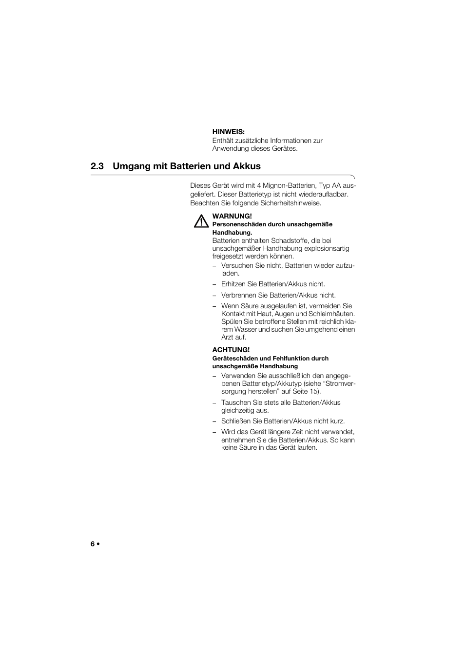 3 umgang mit batterien und akkus | Seca 274 band_1 User Manual | Page 6 / 255