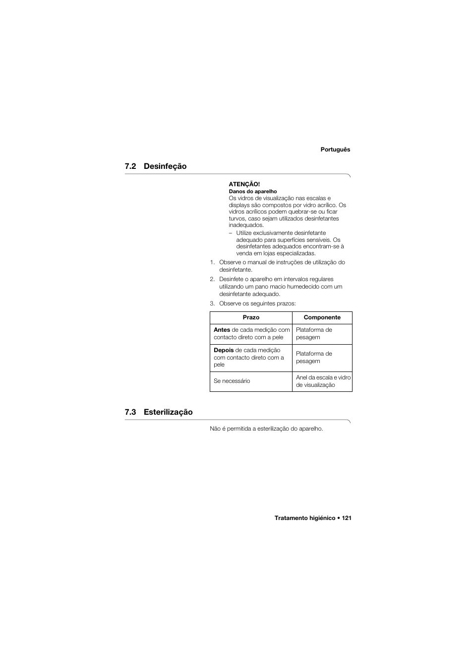 2 desinfeção, 3 esterilização | Seca 762 User Manual | Page 121 / 156