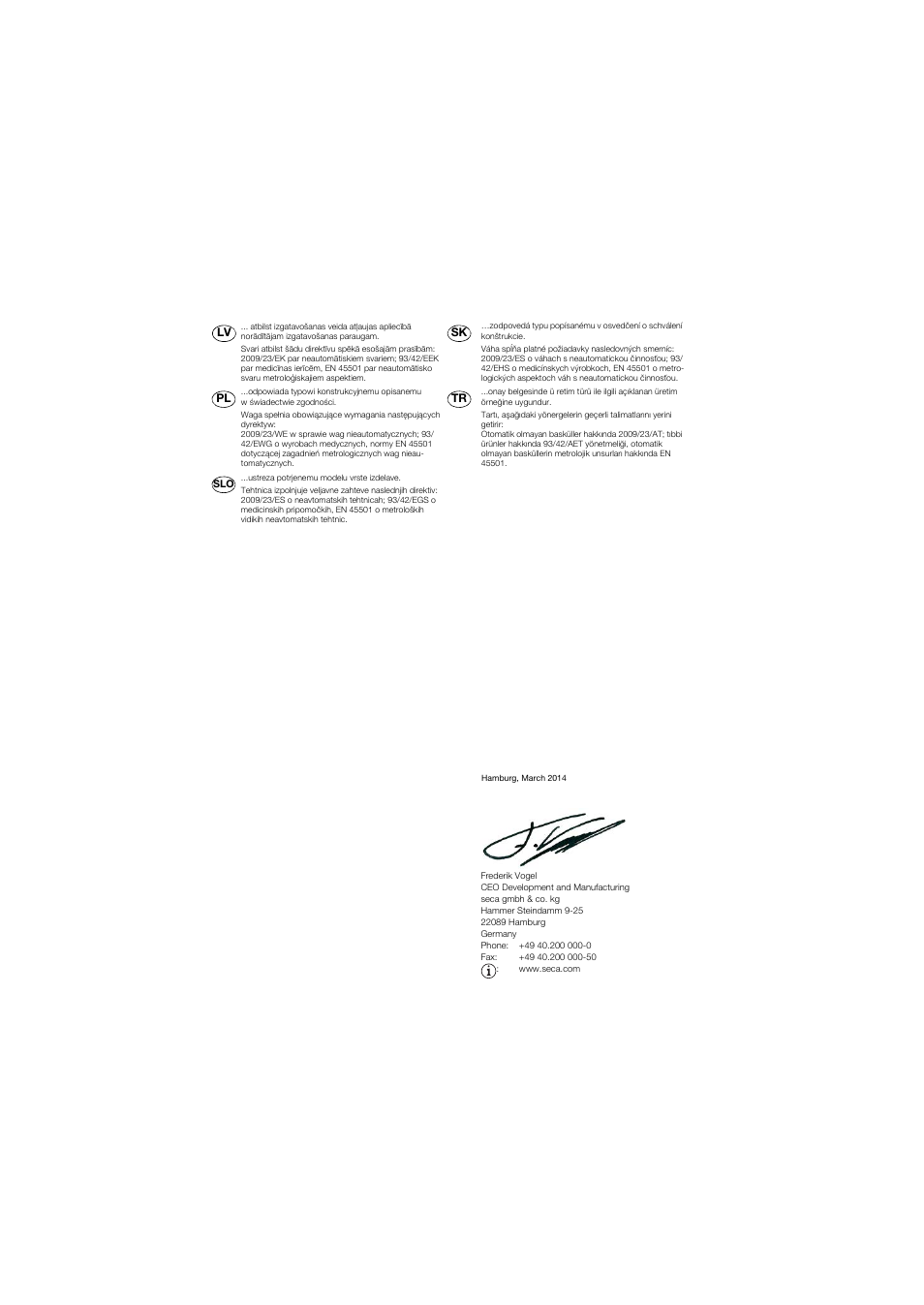Seca 762 User Manual | Page 152 / 156