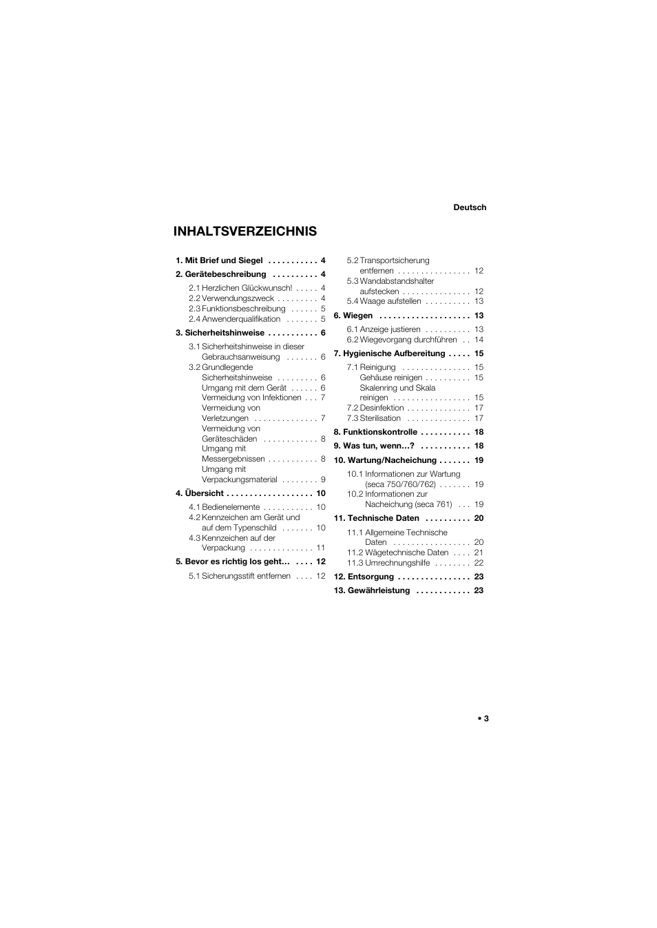 Seca 762 User Manual | Page 3 / 156