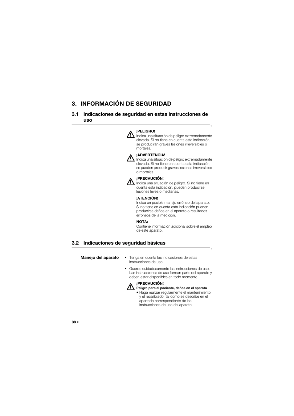 Información de seguridad, 2 indicaciones de seguridad básicas, Manejo del aparato | Seca 762 User Manual | Page 88 / 156