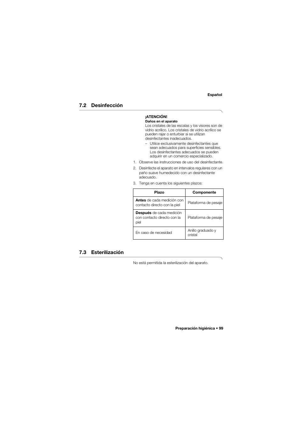 2 desinfección, 3 esterilización | Seca 762 User Manual | Page 99 / 156