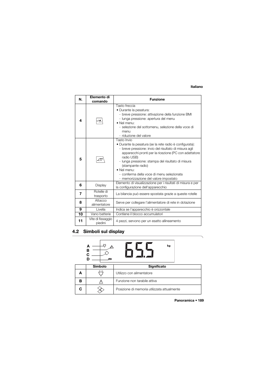 2 simboli sul display | Seca 645 band_1 User Manual | Page 189 / 417