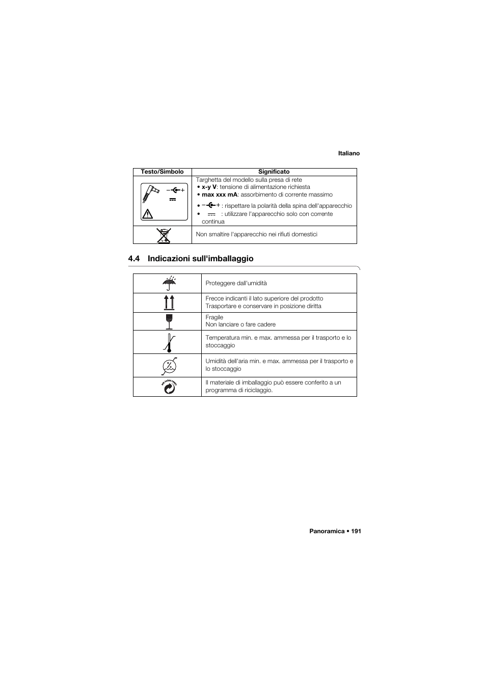 4 indicazioni sull'imballaggio | Seca 645 band_1 User Manual | Page 191 / 417