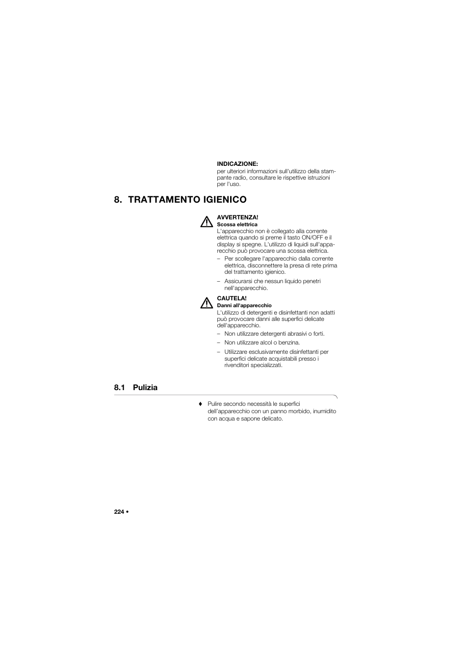Trattamento igienico, 1 pulizia | Seca 645 band_1 User Manual | Page 224 / 417