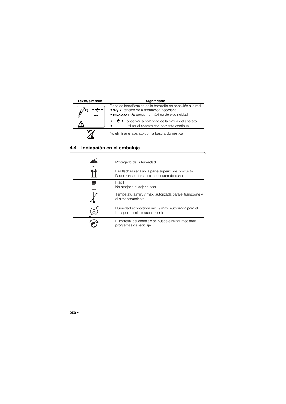 4 indicación en el embalaje | Seca 645 band_1 User Manual | Page 250 / 417