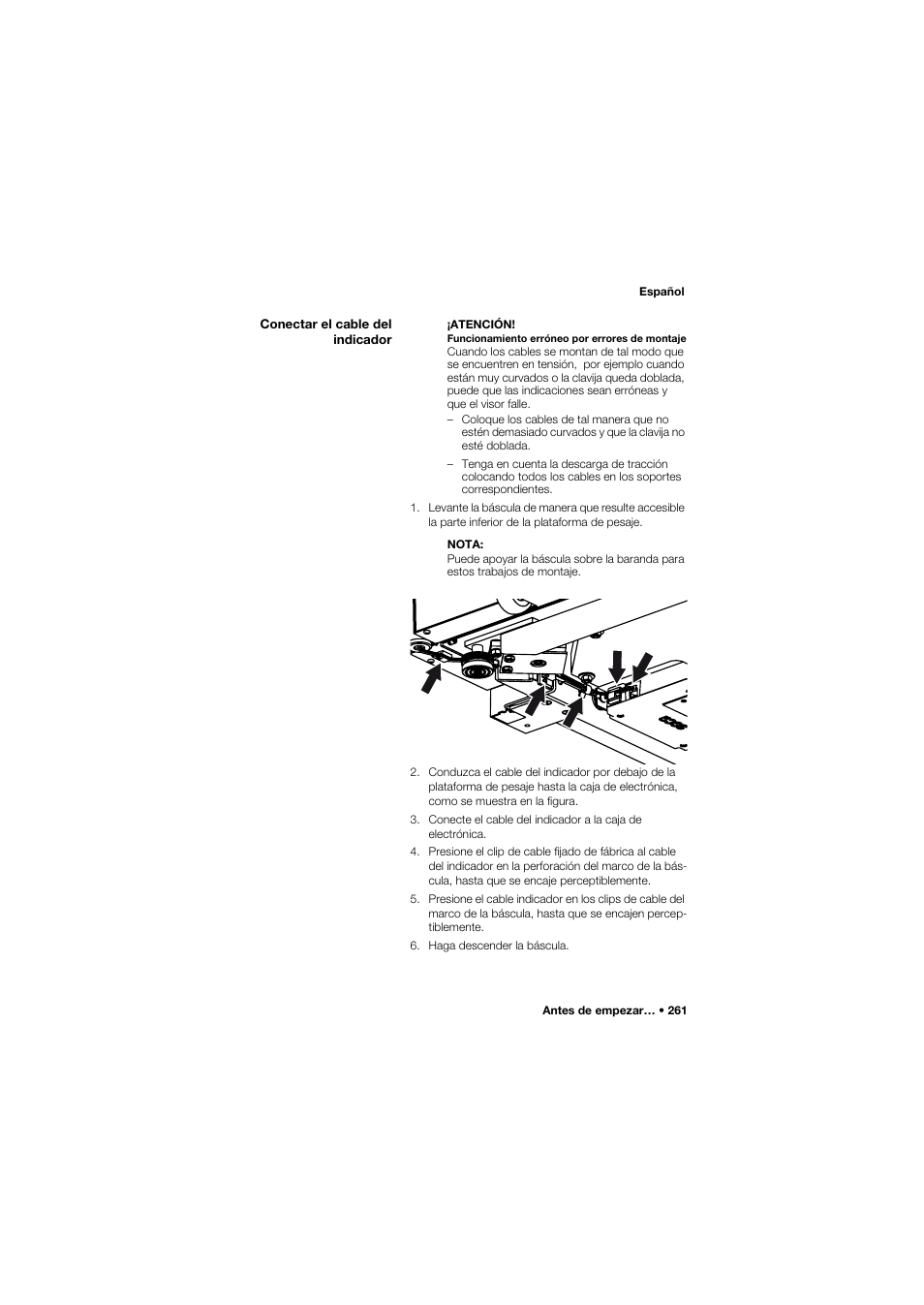 Conectar el cable del indicador | Seca 645 band_1 User Manual | Page 261 / 417