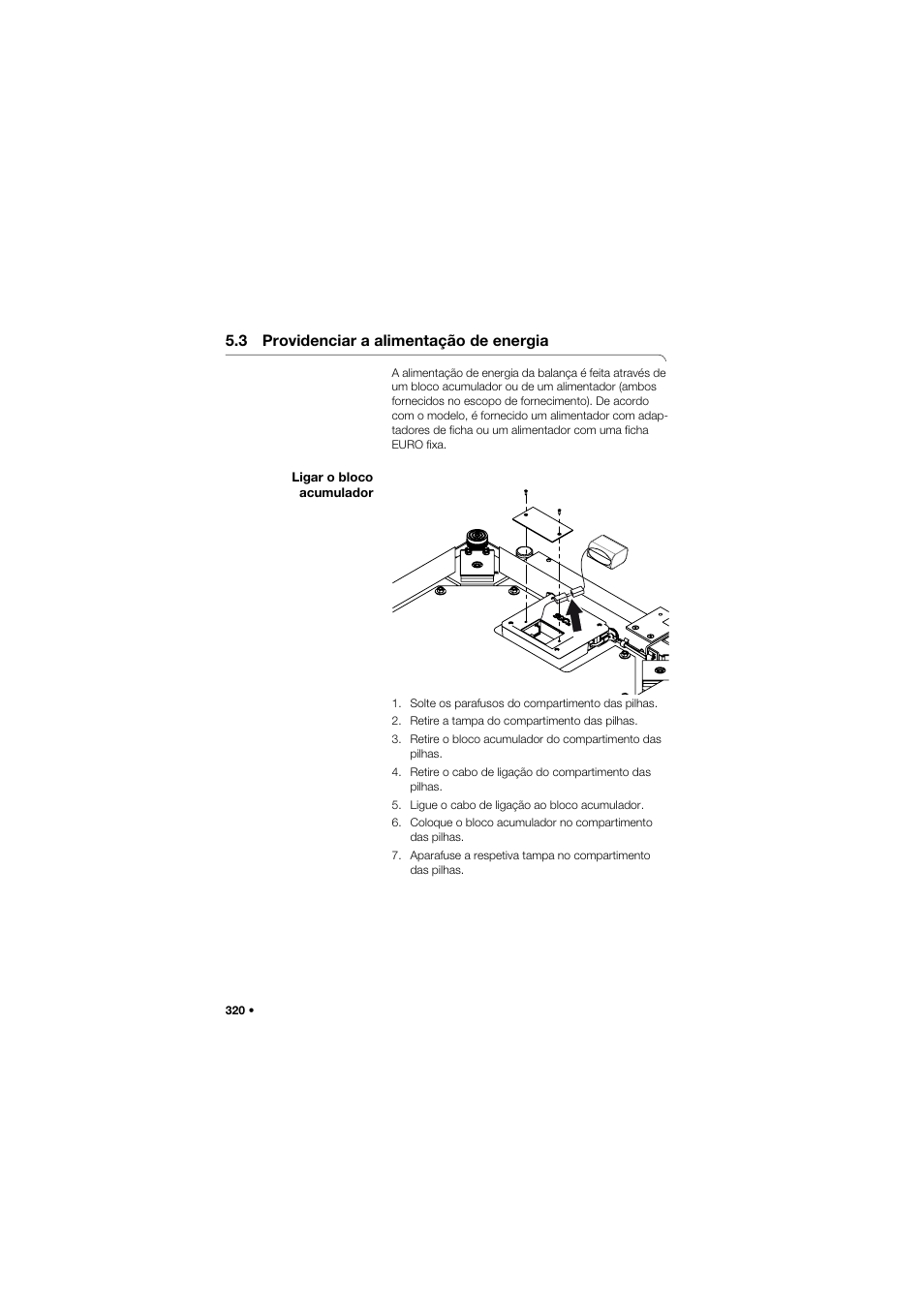 3 providenciar a alimentação de energia, Ligar o bloco acumulador | Seca 645 band_1 User Manual | Page 320 / 417