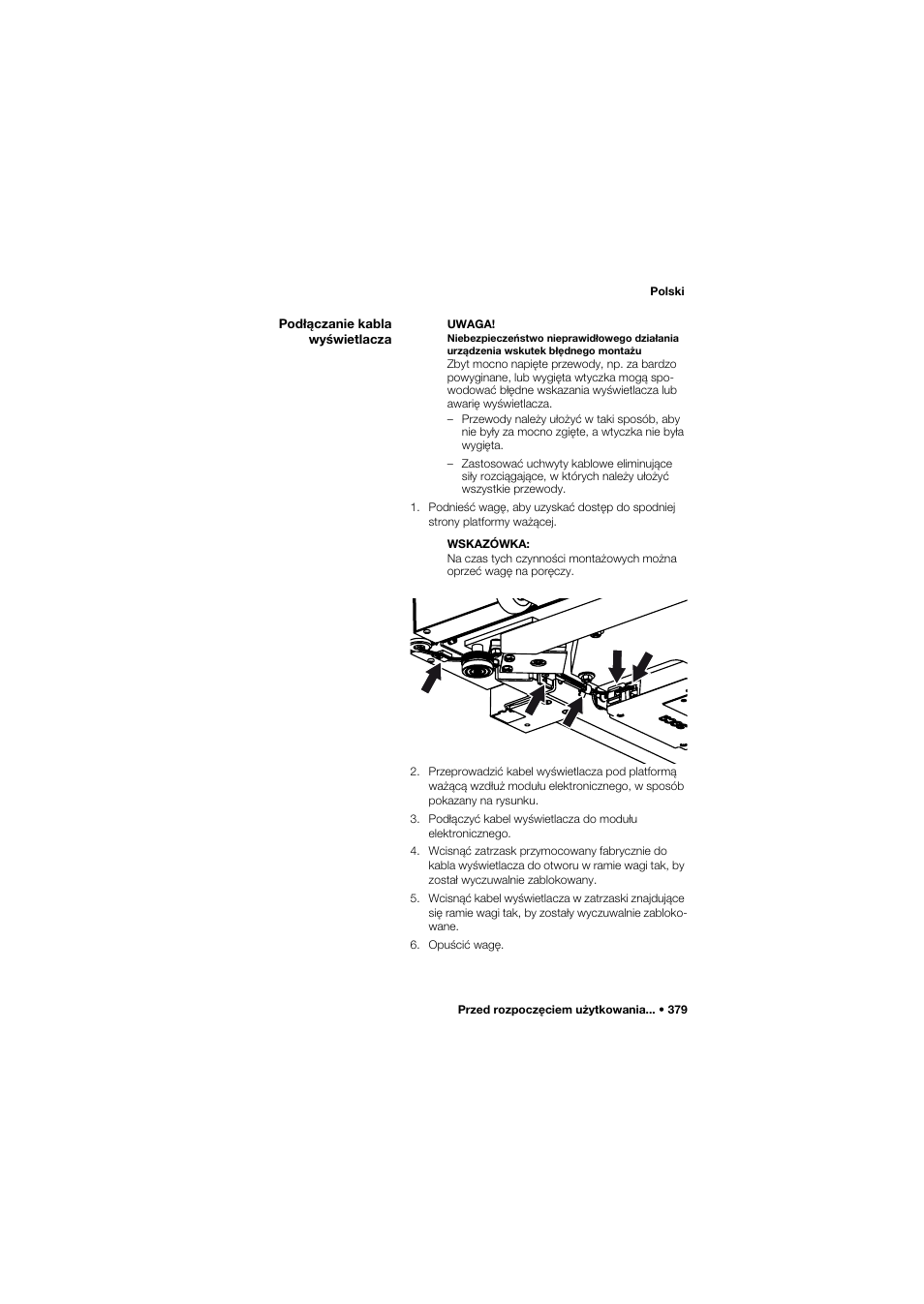 Podłączanie kabla wyświetlacza | Seca 645 band_1 User Manual | Page 379 / 417