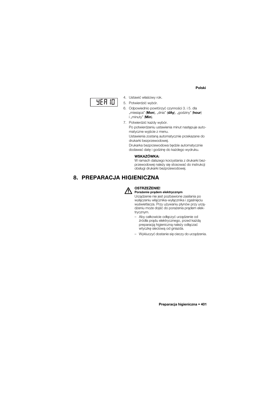 Preparacja higieniczna | Seca 645 band_1 User Manual | Page 401 / 417