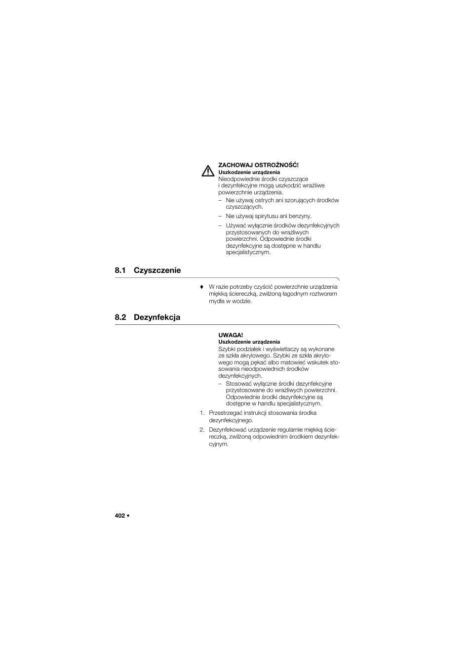 1 czyszczenie, 2 dezynfekcja | Seca 645 band_1 User Manual | Page 402 / 417