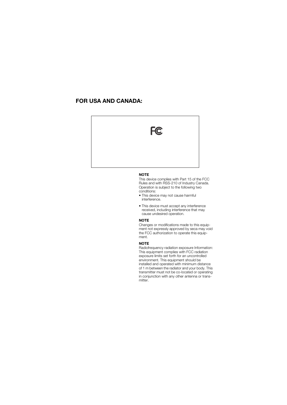 Declaration of conformity, For usa and canada | Seca 645 band_1 User Manual | Page 413 / 417