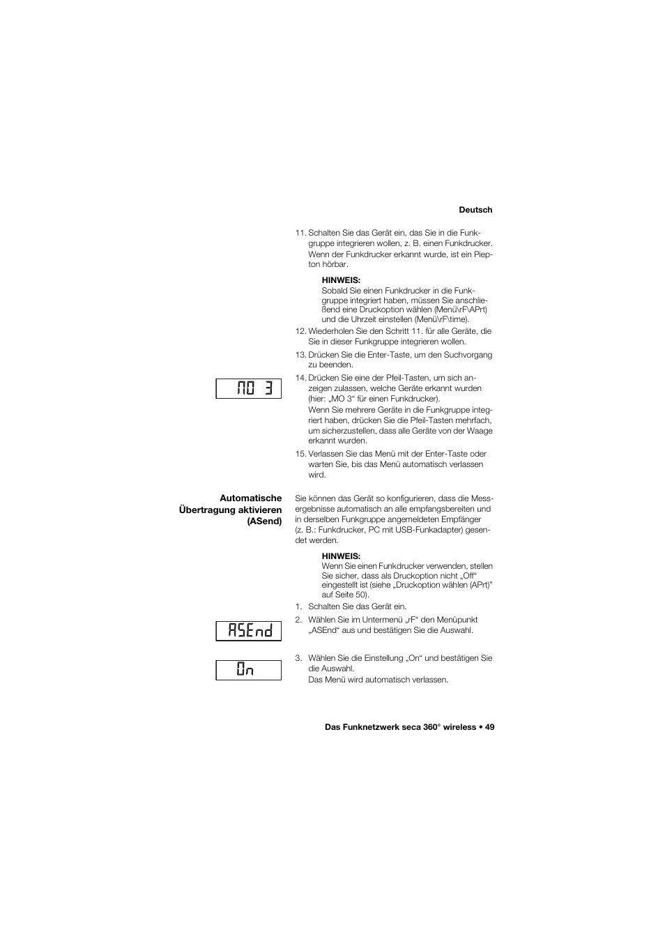 Automatische übertragung aktivieren (asend) | Seca 645 band_1 User Manual | Page 49 / 417